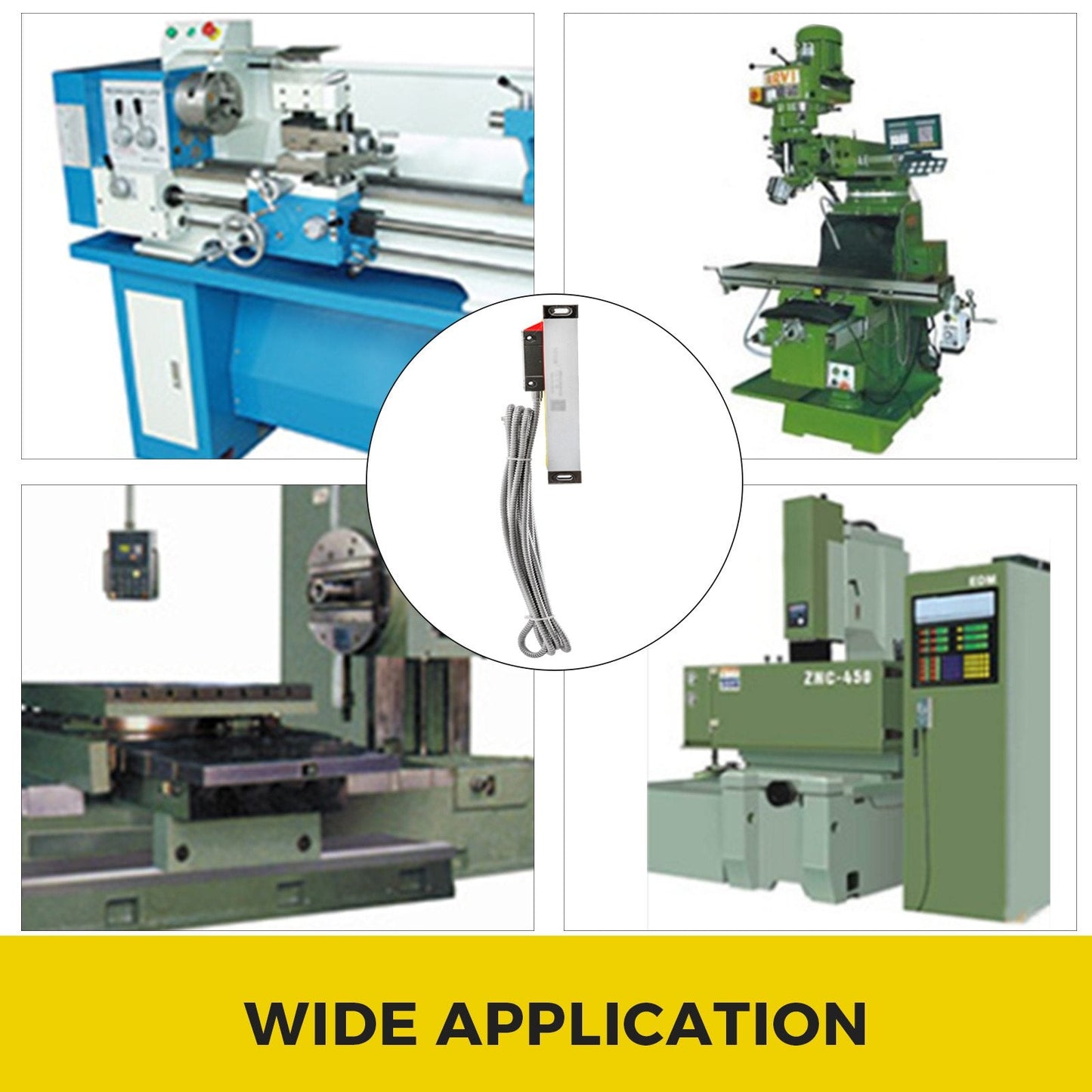 Lathe Linear Scale 150 mm Linear Glass Scale, High Accuracy 0.0002" Optical Length, Precision Linear Scale, Aluminum Body for Drilling, Grinding, Mill Milling Lathe machine with Accessories