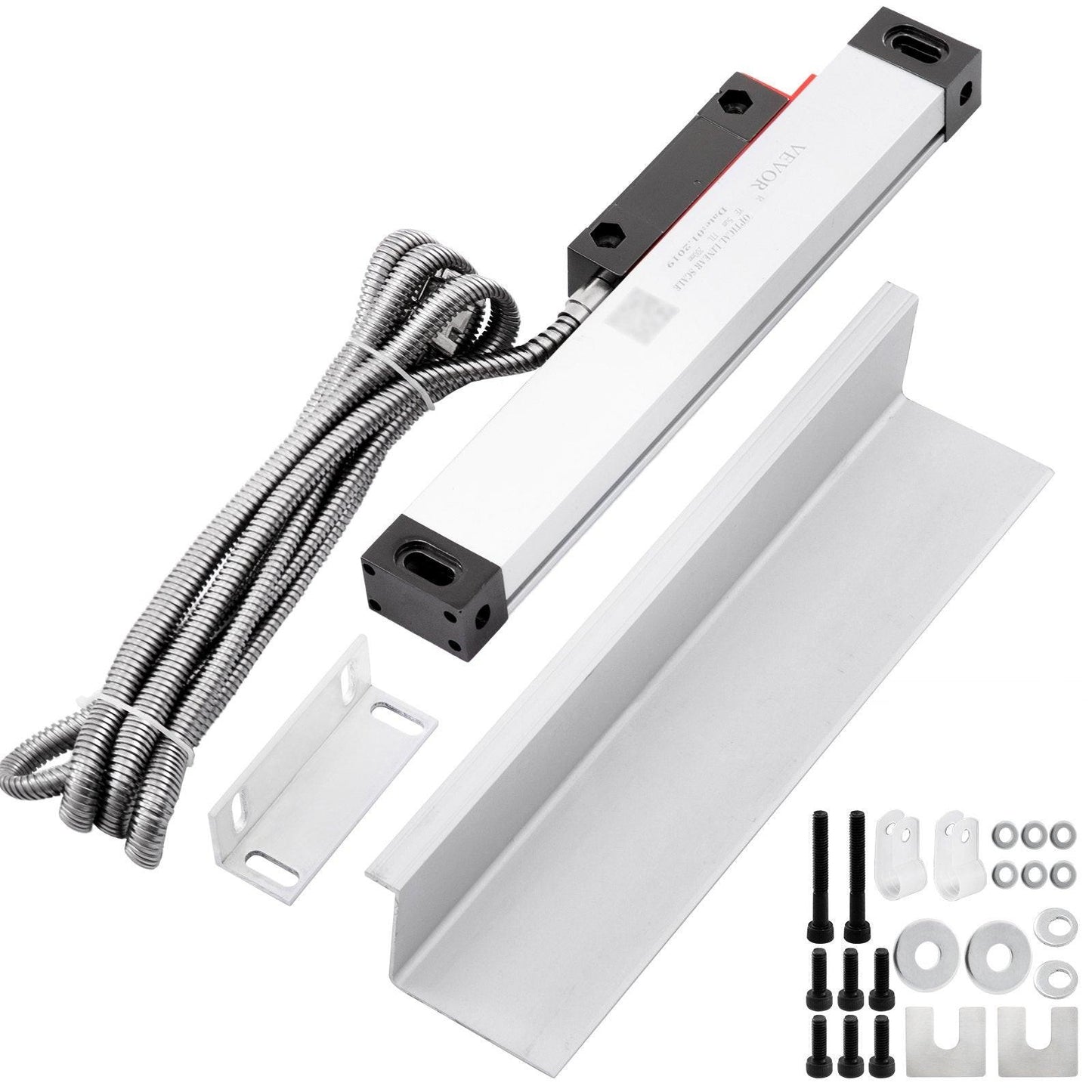 1 Axis Lathe Linear Scale 200mm with Accuracy 0.0002" Optical Length Precision Linear Scale Aluminum Body for Mill Milling Lathe Machine with Accessories (200mm(8")).