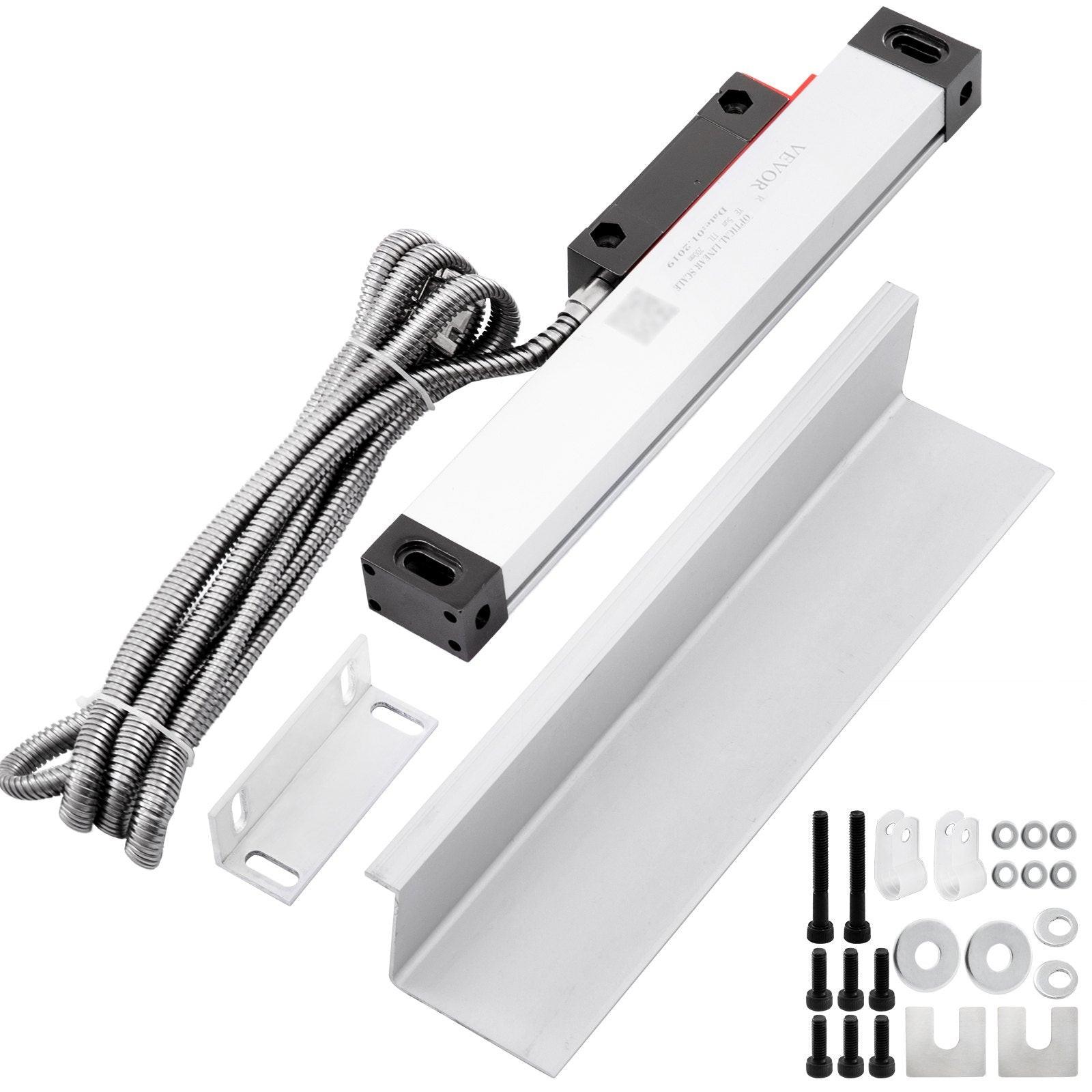 1 Axis Lathe Linear Scale 200mm with Accuracy 0.0002" Optical Length Precision Linear Scale Aluminum Body for Mill Milling Lathe Machine with Accessories (200mm(8")).