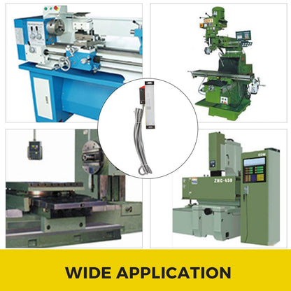 1 Axis Lathe Linear Scale 200mm with Accuracy 0.0002" Optical Length Precision Linear Scale Aluminum Body for Mill Milling Lathe Machine with Accessories (200mm(8")).