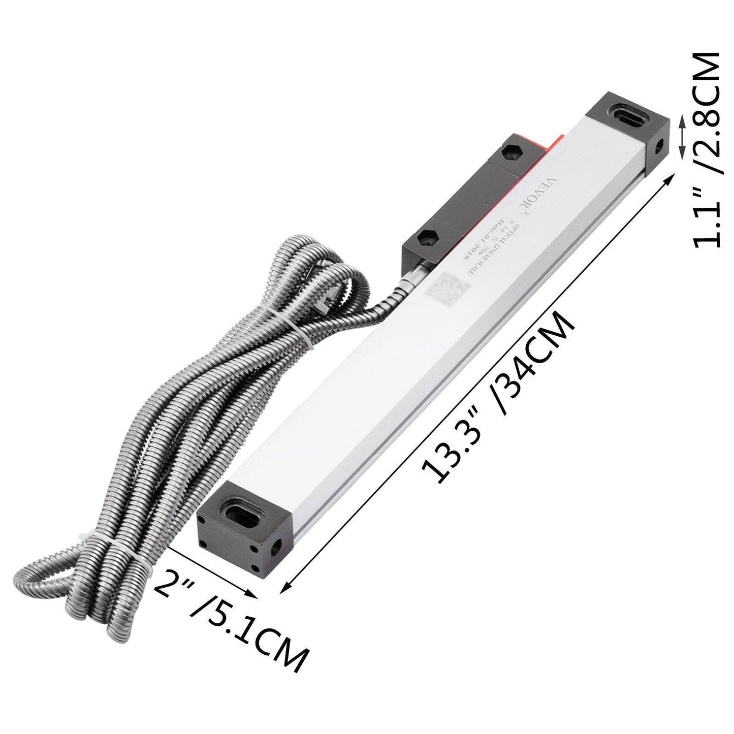 1 Axis Lathe Linear Scale 200mm with Accuracy 0.0002" Optical Length Precision Linear Scale Aluminum Body for Mill Milling Lathe Machine with Accessories (200mm(8")).