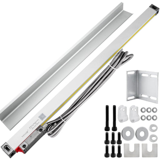 1 Axis Lathe Linear Scale 550mm with Accuracy 0.0002" Optical Length Precision Linear Scale Aluminum Body for Mill Milling Lathe Machine with Accessories (550mm(22")).