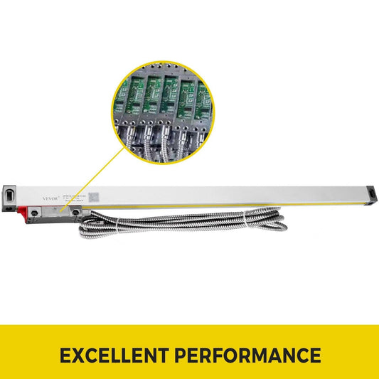 1 Axis Lathe Linear Scale 550mm with Accuracy 0.0002" Optical Length Precision Linear Scale Aluminum Body for Mill Milling Lathe Machine with Accessories (550mm(22")).