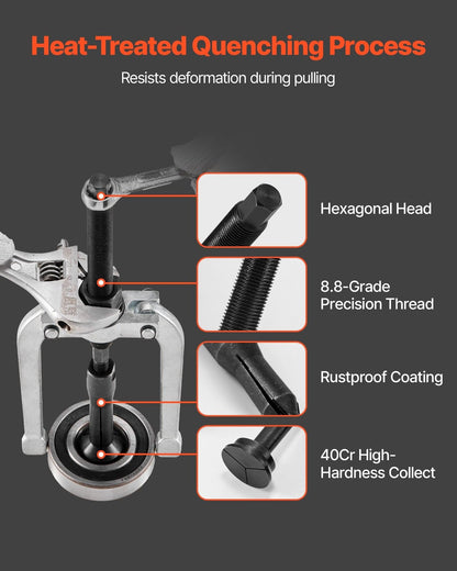 Blind Hole Bearing Puller Set, 16-in-1 Inner Bearing Race and Seal Extractor Kit, 16 PCS Slide Hammer Pilot Insert Inner Internal Bearing Removal Tool Set with 10 Split Collets and Counterstay.