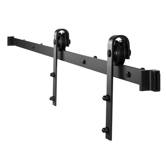 6.6FT Sliding Barn Door Hardware Kit, 330 LBS Weight Capacity, Compatible with 36-40 Inches Width & 1-3/8 to 1-3/4 Inches Thickness Single Sliding Barn Door, Durable Track & J-shape Roller Black