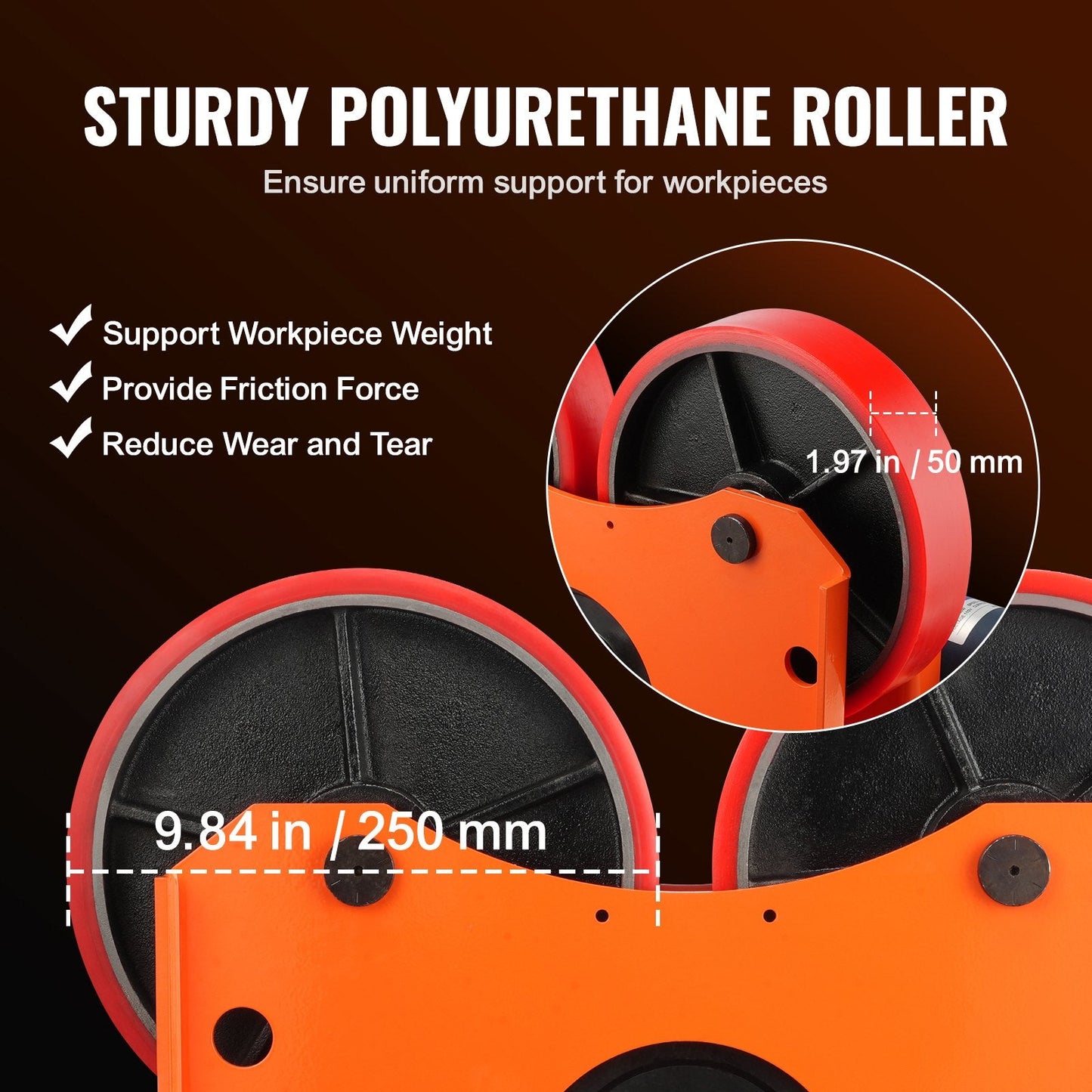 Turning Rolls Linkage Roller, 1000KG/2205LBS Loading Welding Turning Roll, 25-1400mm Diameter, 80-1600 mm/min Rotary Welding Positioner & Welding Torch Stand for Welding Equipment Support