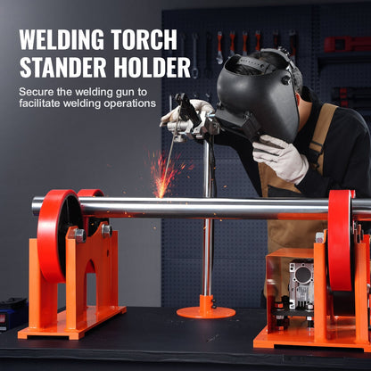 Turning Rolls Linkage Roller, 1000KG/2205LBS Loading Welding Turning Roll, 25-1400mm Diameter, 80-1600 mm/min Rotary Welding Positioner & Welding Torch Stand for Welding Equipment Support