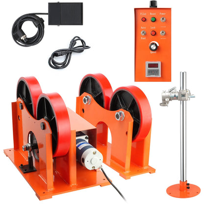 Turning Rolls Linkage Roller, 1000KG/2205LBS Loading Welding Turning Roll, 25-1400mm Diameter, 80-1600 mm/min Rotary Welding Positioner & Welding Torch Stand for Welding Equipment Support