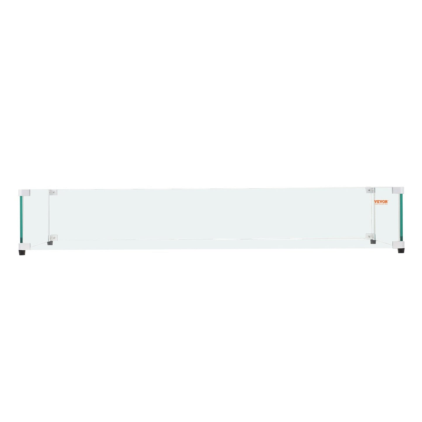 Glass Wind Guard for Rectangular Fire Pit Table 798 x 317 x 165 mm, 8mm Thick and Sturdy Tempered Glass Panel with Hard Aluminum Corner Bracket & Rubber Feet, Easy to Assemble