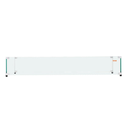 Glass Wind Guard for Rectangular Fire Pit Table 798 x 317 x 165 mm, 8mm Thick and Sturdy Tempered Glass Panel with Hard Aluminum Corner Bracket & Rubber Feet, Easy to Assemble