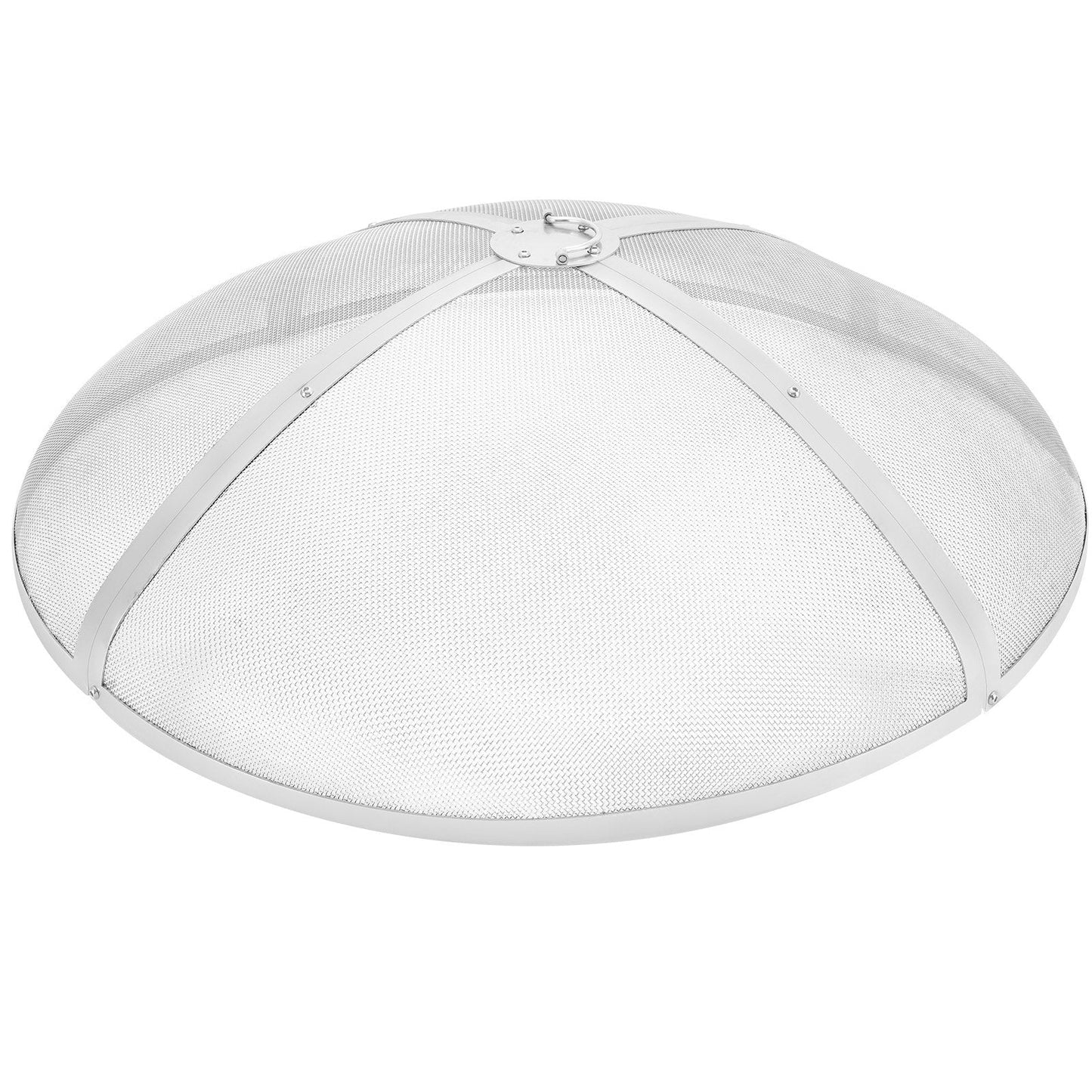 Fire Pit Spark Screen Round 36", Reinforced Heavy Duty Steel Metal Cover, Outdoor Firepit Lid, Easy-Opening Top Screen Covers Round with Ring Handle for Outdoor Patio Fire Pits Backyard