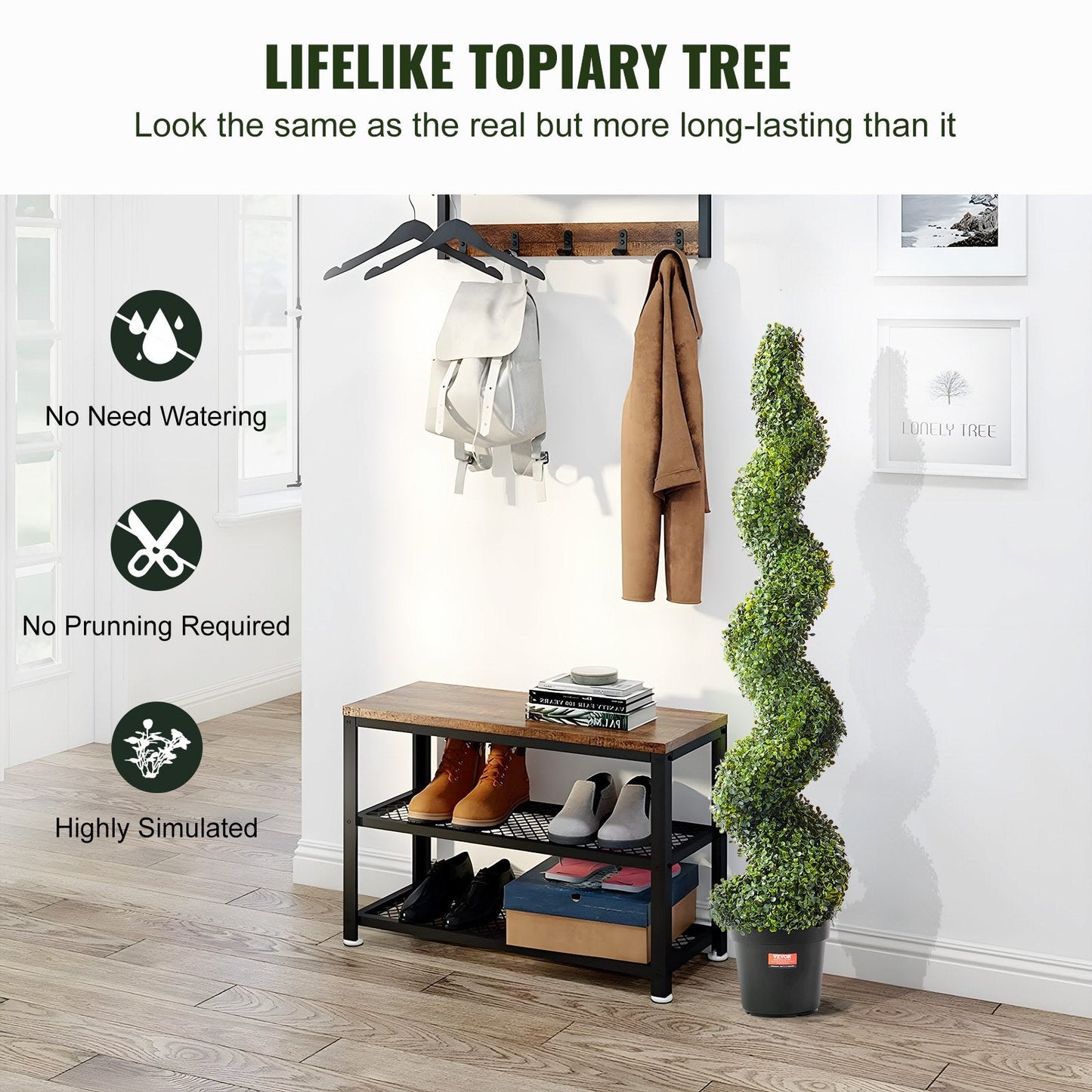 2 Pack 152.4cm Artificial Boxwood Topiary Tree Faux Plant UV Decor In/Outdoor