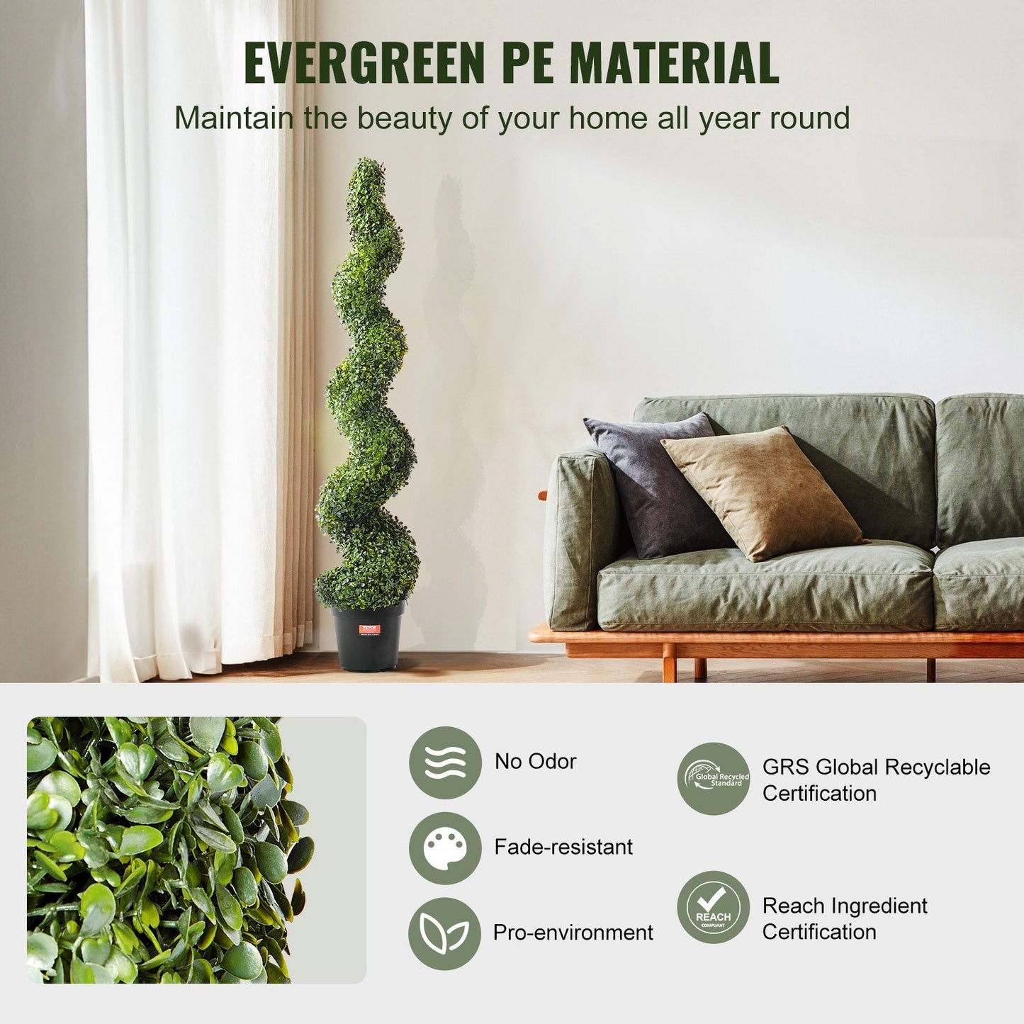 2 Pack 152.4cm Artificial Boxwood Topiary Tree Faux Plant UV Decor In/Outdoor