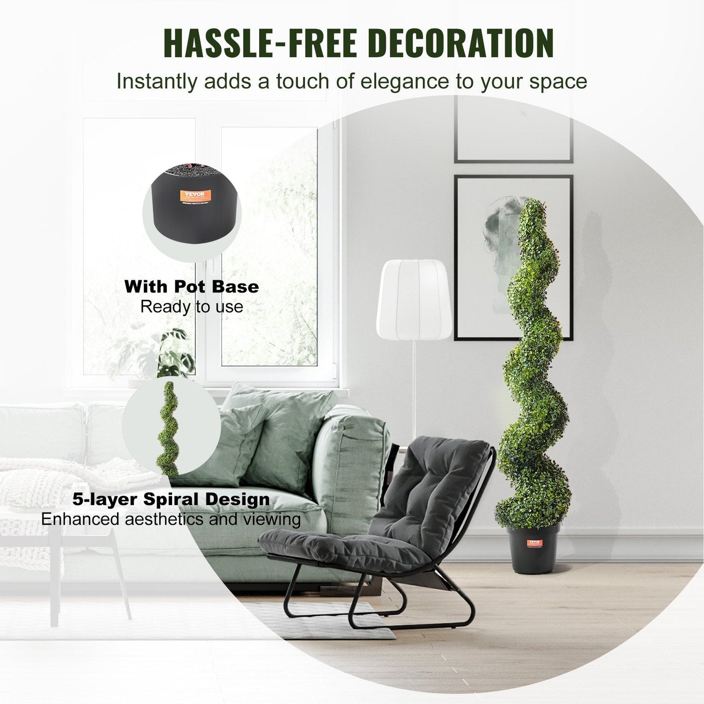 2 Pack 152.4cm Artificial Boxwood Topiary Tree Faux Plant UV Decor In/Outdoor
