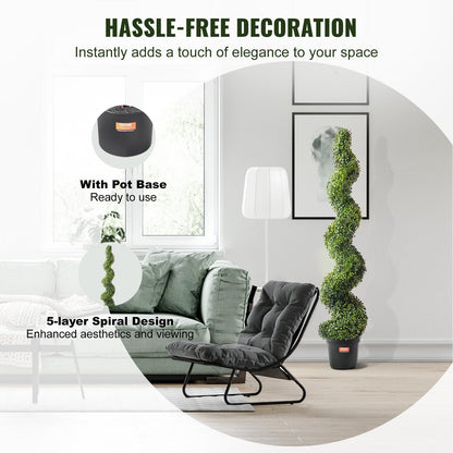 2 Pack 152.4cm Artificial Boxwood Topiary Tree Faux Plant UV Decor In/Outdoor