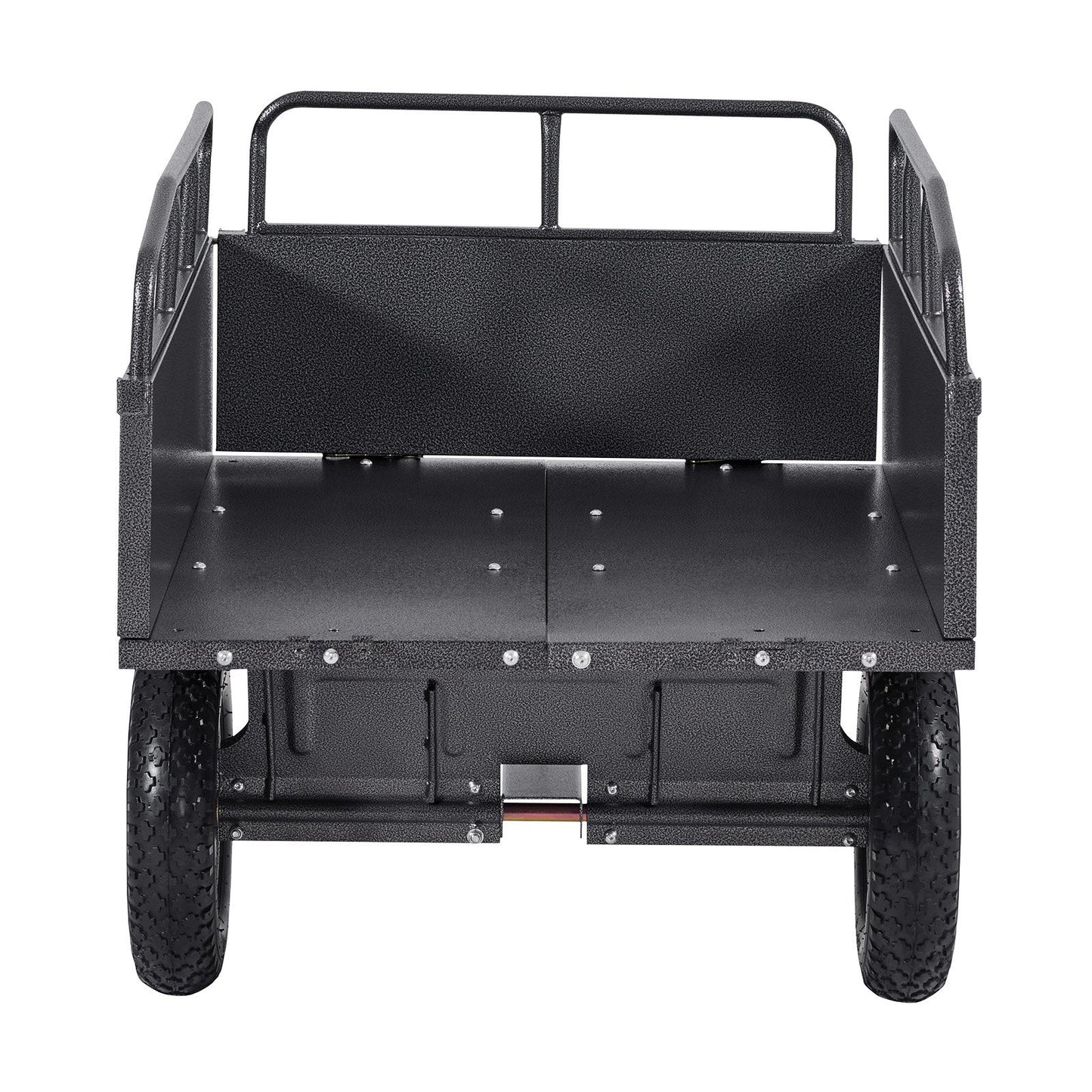 Garden Utility Trailer, 10 Cu. Ft & 227 kg Capacity, ATV UTV Hauling Trailer, Tow Behind Steel Dump Cart with 14" Tires, Hand Pull or Foot Pedal, Heavy Duty Yard Trailers for Lawn Mower Tractor