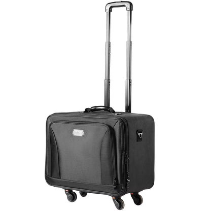 Rolling Makeup Train Case Large Storage 3 Tiers, Convenient Carry With Handle, Wheels, Strap, Professional Makeup Storage Organizer Box Make Up Carrier Waterproof Oxford, Black