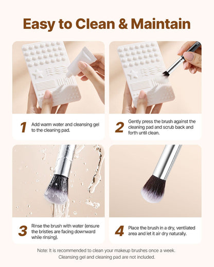 34-Piece Makeup Brush Set, Professional Brushes Kit for Foundation Blending Eyeshadow Concealer Blush - with Soft Bristles, Ergonomic Wood Handle, Travel-Friendly Case Included