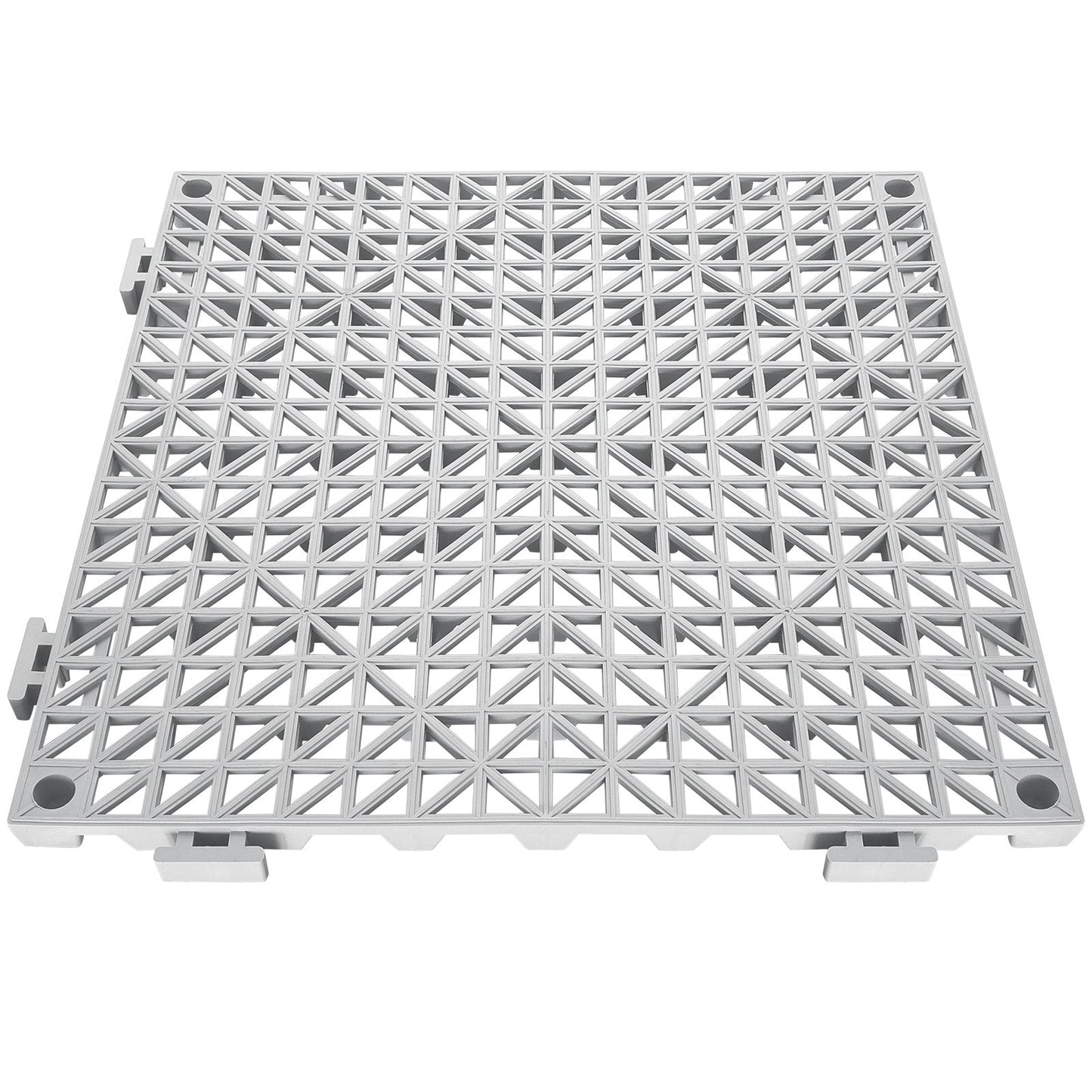 Modular Interlocking Cushion, 55 Pack 30 x 30 cm Splicing Drainage Mats, Soft PVC Interlocking Drainage Floor Tiles, Non-Slip Drainage Holes for Restroom, Bathroom, Kitchen, Pool, Wet Area, Gray