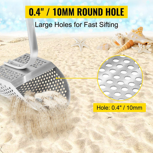 Metal Detector Sand Scoop Metal Detecting Hunting Scoop w/ Steel Handle.