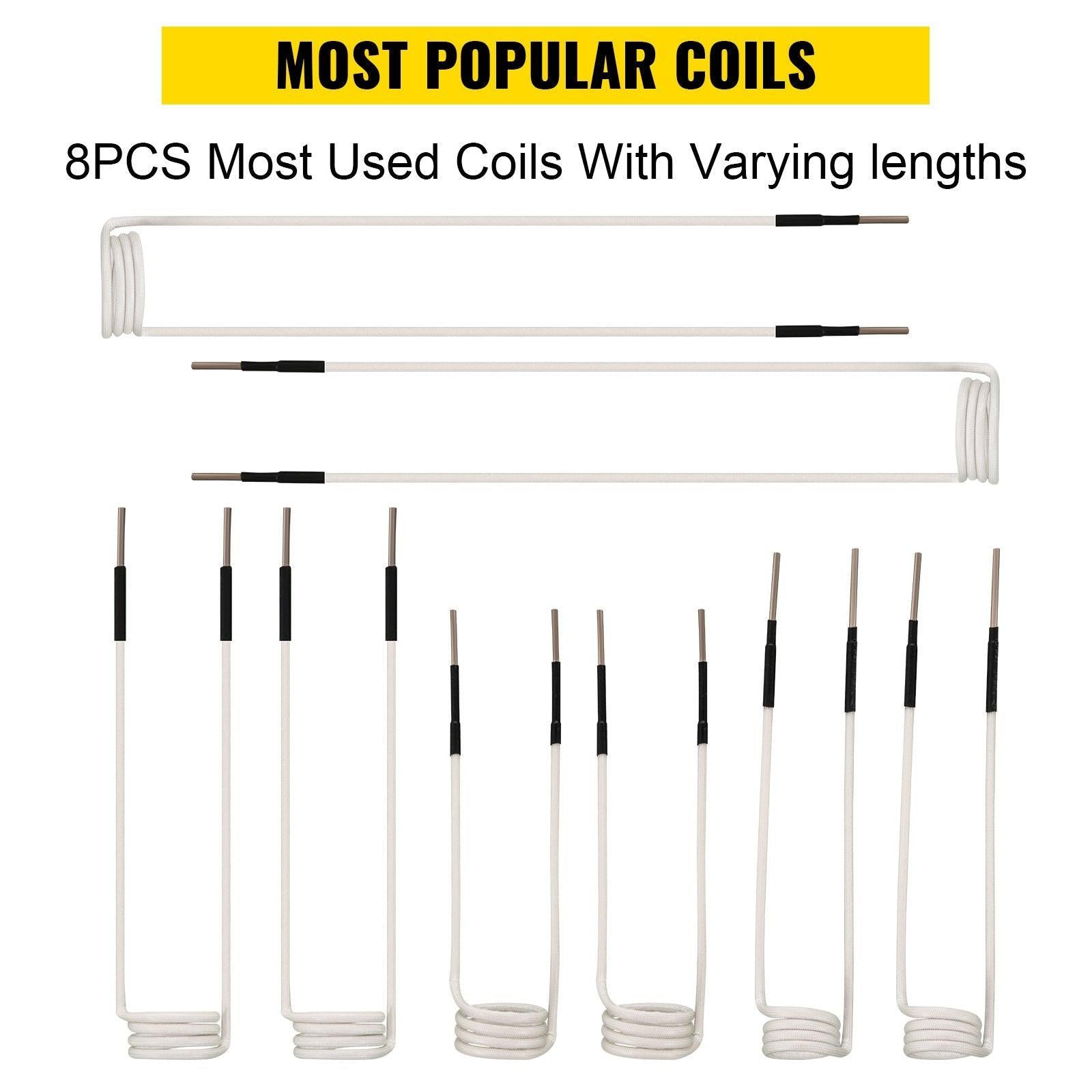 Induction Heater Coil Kit Induction Coils 8PCS For Removing Rusty Bolts.