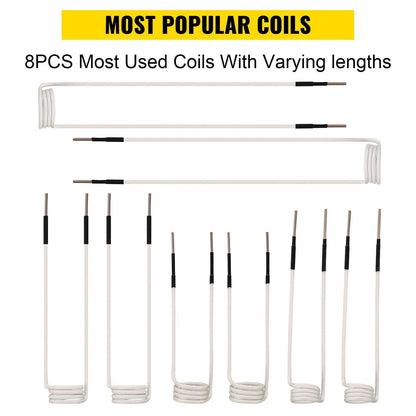 Induction Heater Coil Kit Induction Coils 8PCS For Removing Rusty Bolts.