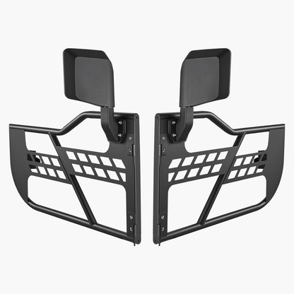 Jeep Tube Doors, 2-Door, Hunting Style Jeep Tubular Door with Heavy-Duty Hinges & OE Latch, Jeep Doors with Rear View Mirrors, Fit for 2018-2024 Jeep Wrangler JL & 2020-2024 Jeep Gladiator JT