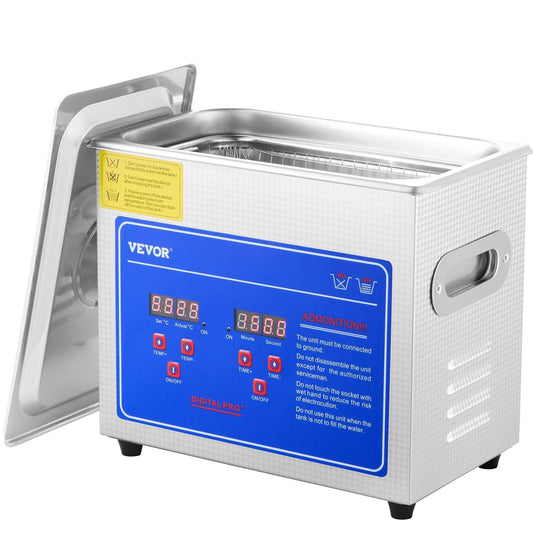 Ultrasonic Cleaner Machine 3L Stainless Steel Ultrasonic Cleaning Machine Digital Heater Timer Jewelry Cleaning for Commercial Personal Home Use (3L).