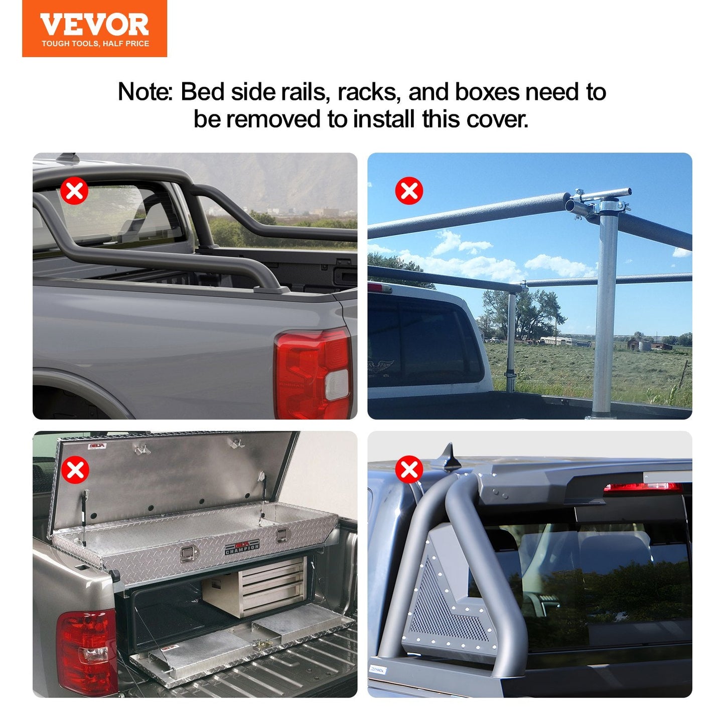 Truck Bed Cover, Roll Up Truck Bed Tonneau Cover, Compatible with 2014-2024 Chevy Silverado / GMC Sierra 1500, for 2m x 1.6m / 2m x 1.6m Bed, Soft PVC material, Roll Up Tonneau Cover.