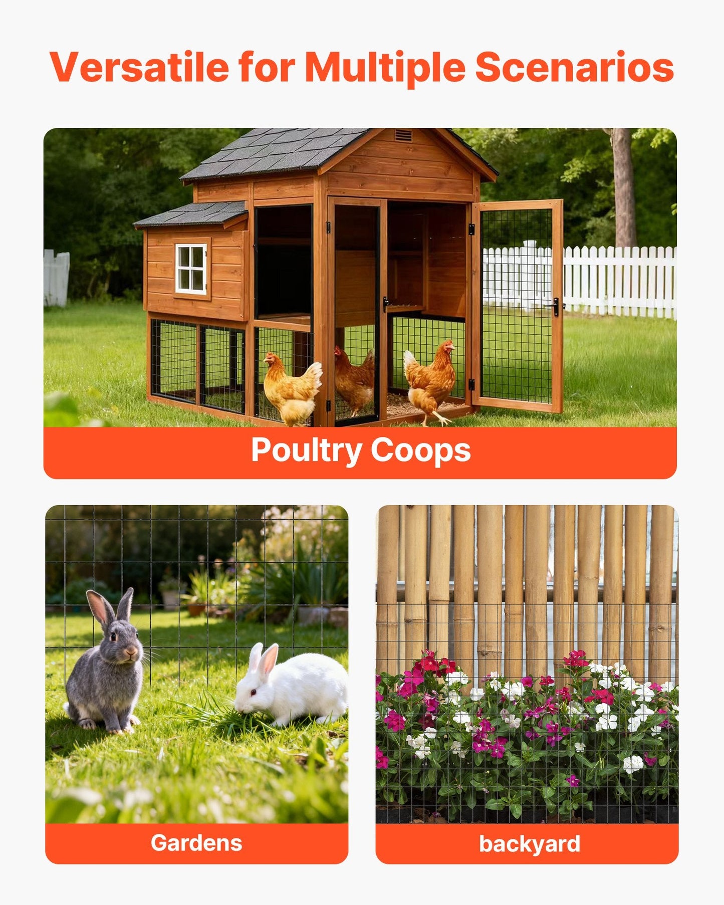 Hardware Cloth 91cm x 7.62m, 2 x 3 in Mesh 16 Gauge Galvanized Wire Mesh Roll, Weather-Resistant Vinyl Coated Chicken Wire Fencing, Heavy Duty Welded Garden Plant Fencing for Rabbit Cage Snake