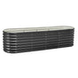 Metal Raised Garden Bed, 2.4 x 0.6 x 0.6 m Oval Outdoor Galvanized Planter Garden Box, Open Bottom Design, Large Planter Raised Bed for Growing Vegetables, Flowers, Herbs, Succulents, Dark Gray