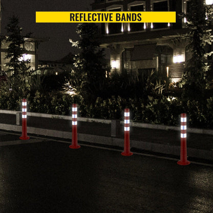 Traffic Delineator Posts Flexible Channelizer Cone 30" Spring Post 6PCS.