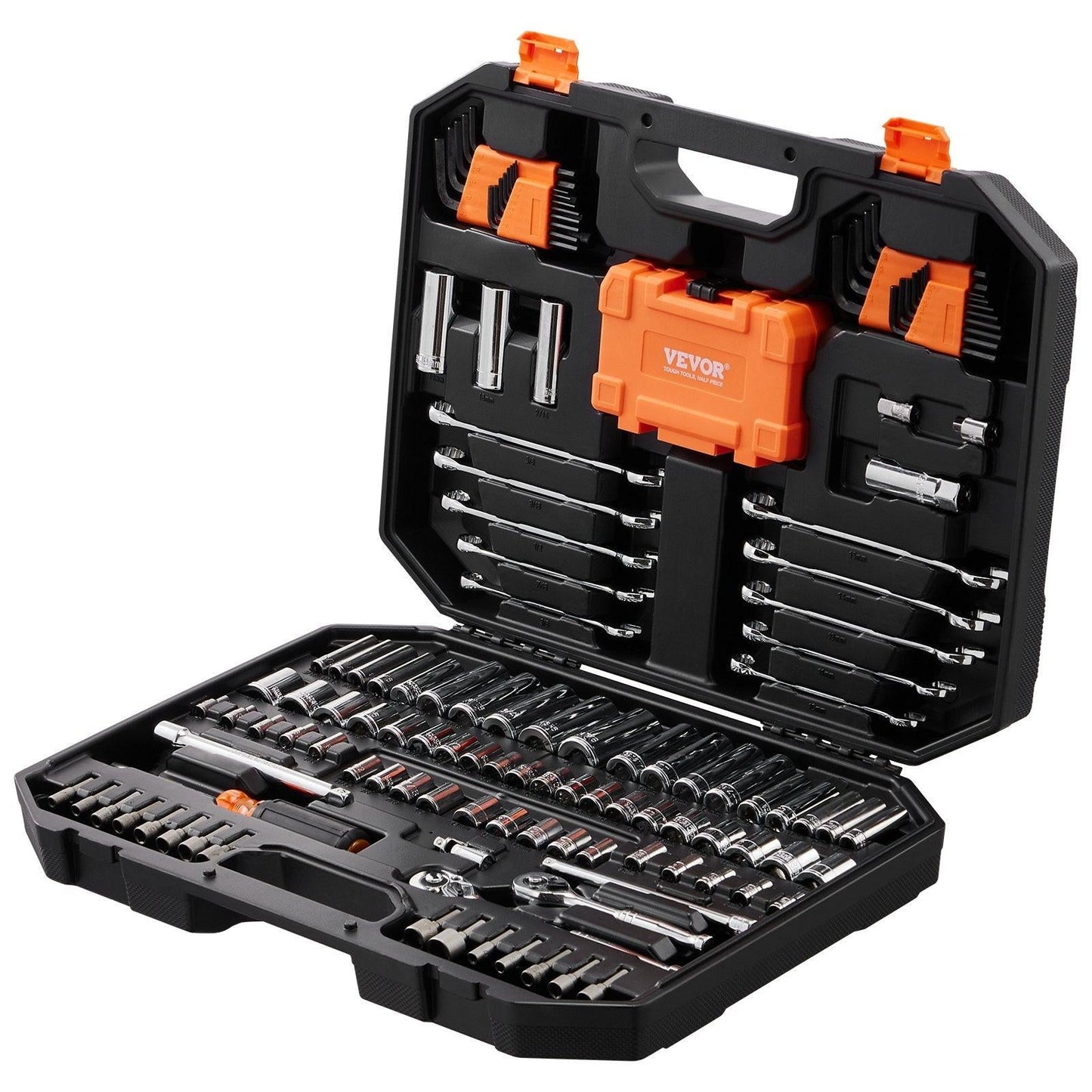 Mechanics Tool Set and Socket Set 1/4in 3/8in Drive 145 Pcs SAE and Metric.