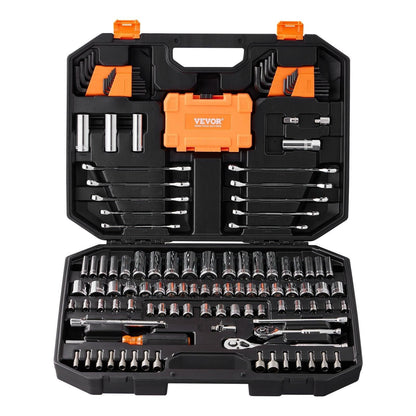 Mechanics Tool Set and Socket Set 1/4in 3/8in Drive 145 Pcs SAE and Metric.