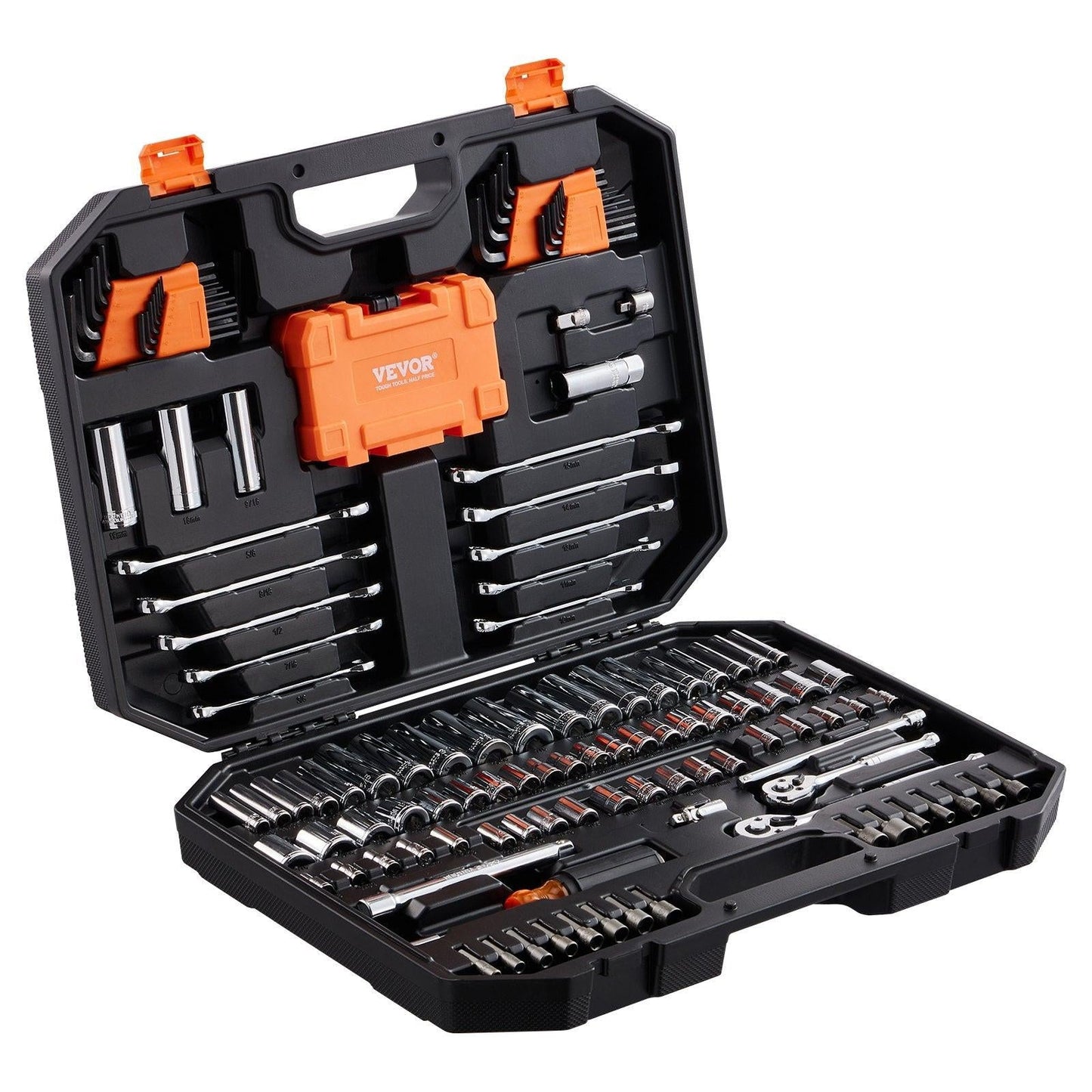Mechanics Tool Set and Socket Set 1/4in 3/8in Drive 145 Pcs SAE and Metric.