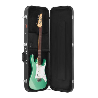 Electric Guitar Hard Case, 1095 mm Rectangular Guitar Hard Case, With Lock Latch Keys Handle, PVC Padding Soft Lining Water-Resistant Hard Shell Guitar Cases, for 990 mm Electric Guitars, Black