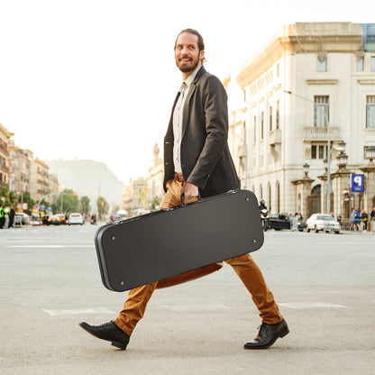 Electric Guitar Hard Case, 1095 mm Rectangular Guitar Hard Case, With Lock Latch Keys Handle, PVC Padding Soft Lining Water-Resistant Hard Shell Guitar Cases, for 990 mm Electric Guitars, Black