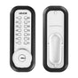 Mechanical Keyless Entry Door Lock, 2.0 Code Upgrade, 4-7 Digits Code, Single-Sided Push Button Combination Mechanical Keypad Door Knob, Auto Locking, for Garden Gates, Indoor or Outdoor, Silver
