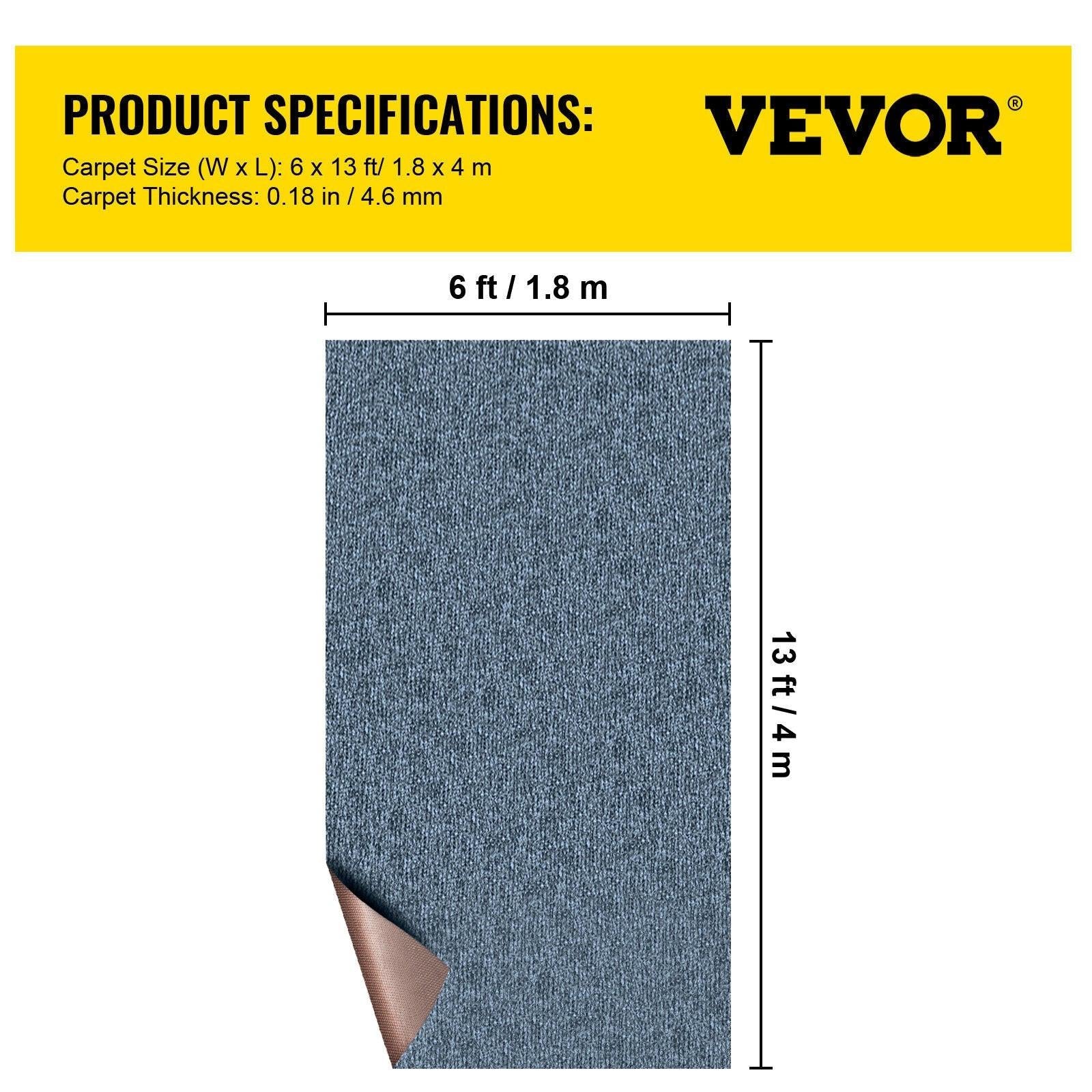 Marine Carpet 6x13ft Boat Area Rug Roll Cutpile In/Outdoor Patio Deck Gray, 1.8x4m.