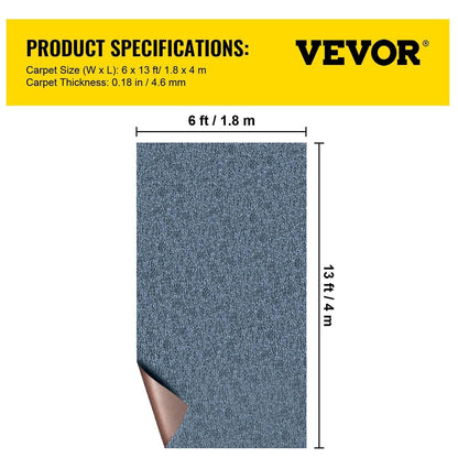Marine Carpet 6x13ft Boat Area Rug Roll Cutpile In/Outdoor Patio Deck Gray, 1.8x4m.