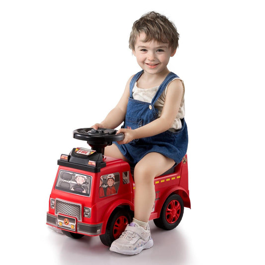 Ride On Push Car for Toddlers, Ages 1-3, Ride Racer, Sit to Stand Toddler Ride On Toy, Classic Kids Ride On Car with Music Steering Wheel & Under Seat Storage, Ride On Toy for Boys Girls, Red.