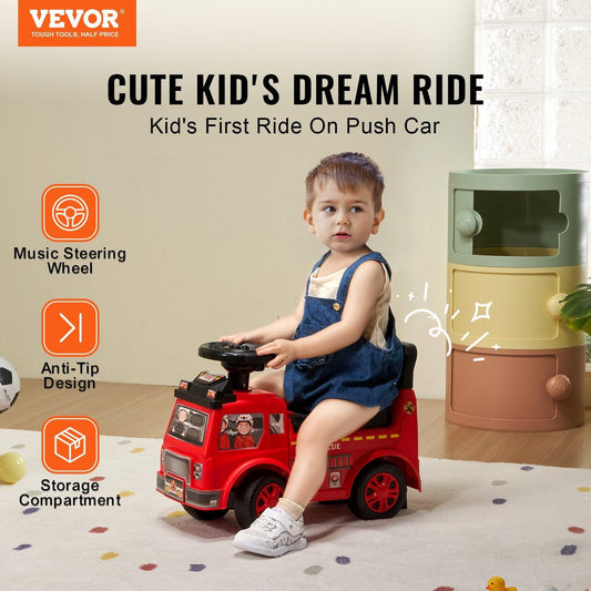 Ride On Push Car for Toddlers, Ages 1-3, Ride Racer, Sit to Stand Toddler Ride On Toy, Classic Kids Ride On Car with Music Steering Wheel & Under Seat Storage, Ride On Toy for Boys Girls, Red.