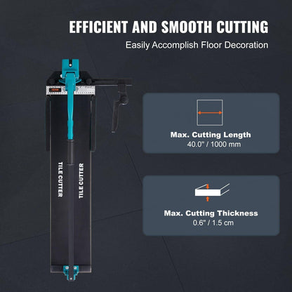 Manual Tile Cutter, 1000mm, Porcelain Ceramic Tile Cutter with Tungsten Carbide Cutting Wheel, Infrared Positioning, Anti-Skid Feet, Durable Rails for professional installers or beginners.