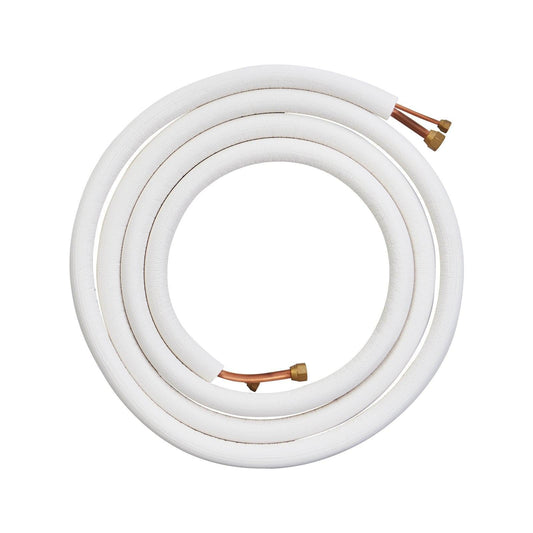 4876.8mm Mini Split Line Set, 6.4 & 12.7mm O.D Copper Pipes Tubing and Triple-Layer Insulation, for Air Conditioning or Heating Pump Equipment & HVAC with Rich Accessories (18ft Connection Cable.