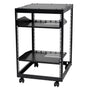 15U Open Frame Server Rack, 23-40 in Adjustable Depth, Free Standing or Wall Mount Network Server Rack, 4 Post AV Rack with Casters, Holds All Your Networking IT Equipment AV Gear Router Modem.