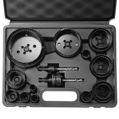 Hole Saw Kit, 18 PCS Saw Blades, 6 Drill Bits, 1 Hex Wrench, Bi Metal M42 Hole Saw Set with Carrying Case, General Purpose Size from 3/4" to 4-1/2", Ideal for Wood Board, Iron and Plastic Plate.