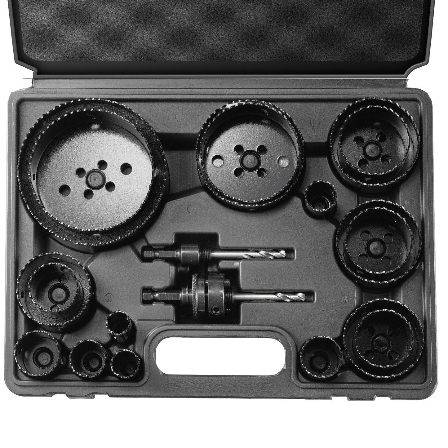 Hole Saw Kit, 18 PCS Saw Blades, 6 Drill Bits, 1 Hex Wrench, Bi Metal M42 Hole Saw Set with Carrying Case, General Purpose Size from 3/4" to 4-1/2", Ideal for Wood Board, Iron and Plastic Plate.