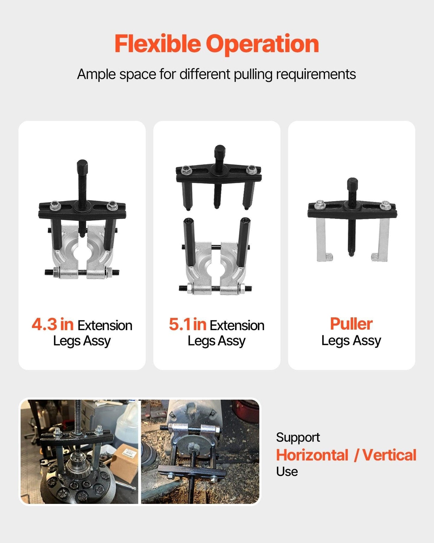 Bearing Puller Kit, 14-Piece 5 Ton Capacity Bearing Separator, Pinion Wheel Bearing Removal Kit with 50 mm and 70 mm Jaws, Bearing Puller Set, Heavy Duty Bearing Splitter Tool Kit with Case.