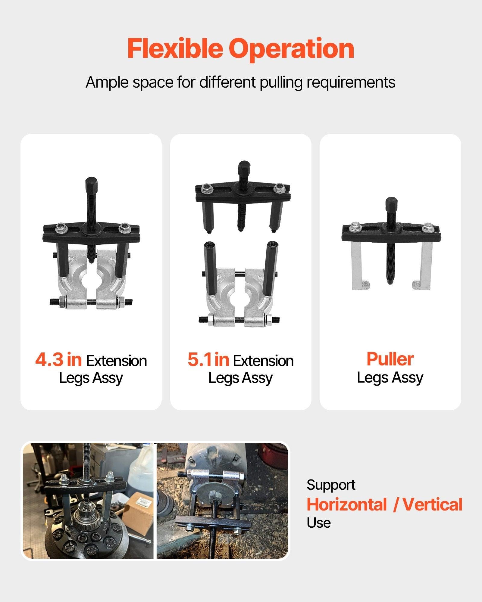Bearing Puller Kit, 14-Piece 5 Ton Capacity Bearing Separator, Pinion Wheel Bearing Removal Kit with 50 mm and 70 mm Jaws, Bearing Puller Set, Heavy Duty Bearing Splitter Tool Kit with Case.