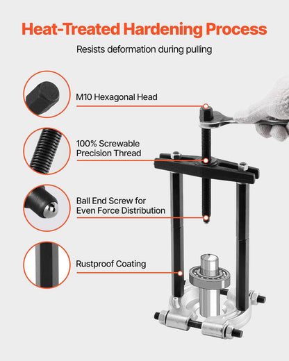 Bearing Puller Kit, 14-Piece 5 Ton Capacity Bearing Separator, Pinion Wheel Bearing Removal Kit with 50 mm and 70 mm Jaws, Bearing Puller Set, Heavy Duty Bearing Splitter Tool Kit with Case.